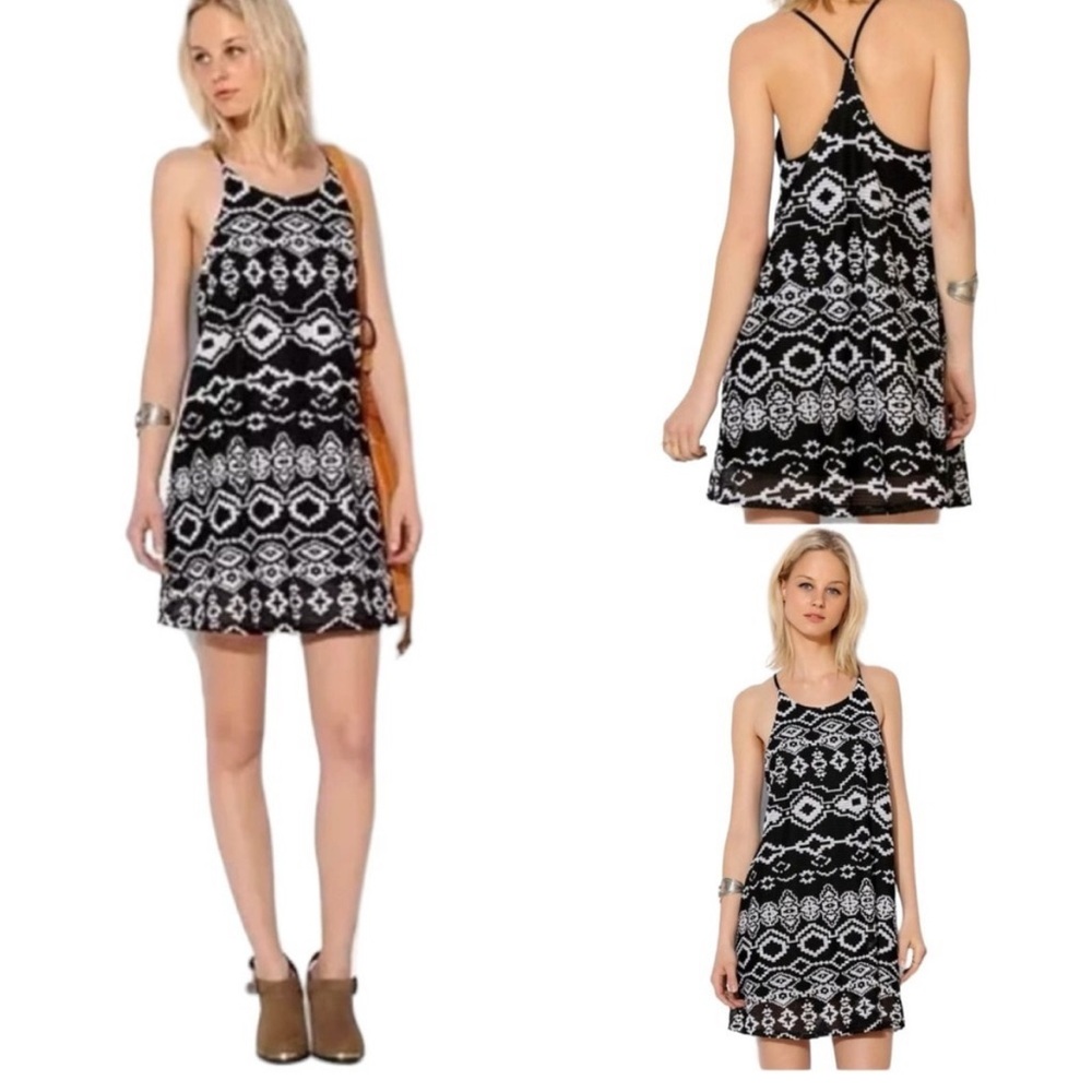 Staring at Stars Black and White Patterned Mini Dress
